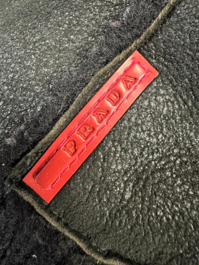 2000s Prada Black Leather Chapka (OS) 8
