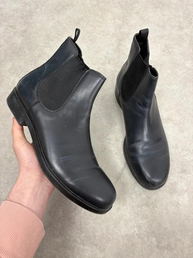 2000s Prada Black Leather Chelsea Boots XYvApgp 0