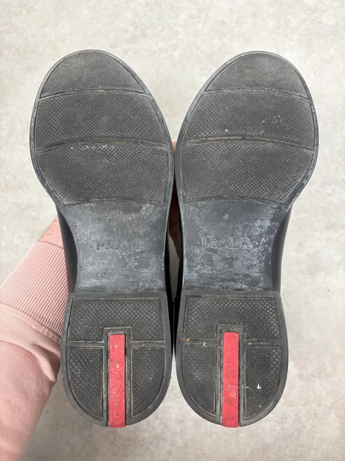 2000s Prada Black Leather Chelsea Boots XYvApgp 9