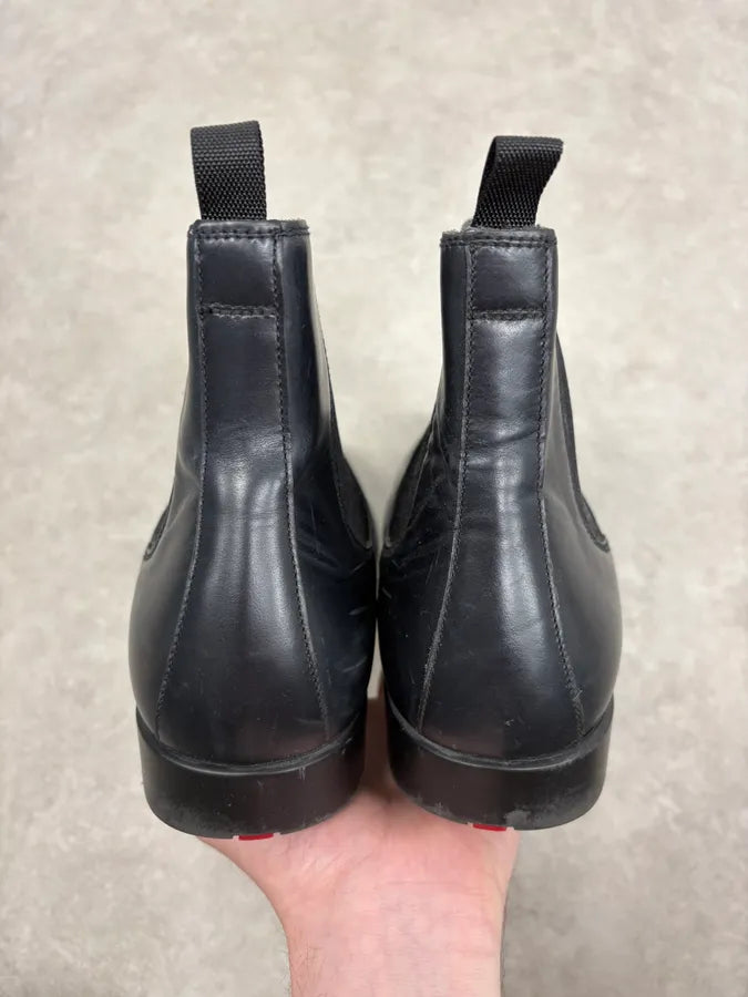 2000s Prada Black Leather Chelsea Boots XYvApgp 8