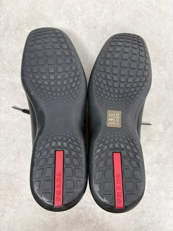 2000s Prada Black Leather Derby Shoes SkfHgRt 9