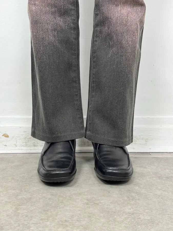 2000s Prada Black Leather Derby Shoes SkfHgRt 1