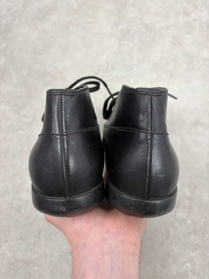 2000s Prada Black Leather Derby Shoes SkfHgRt 8