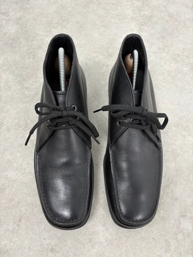 2000s Prada Black Leather Derby Shoes SkfHgRt 3