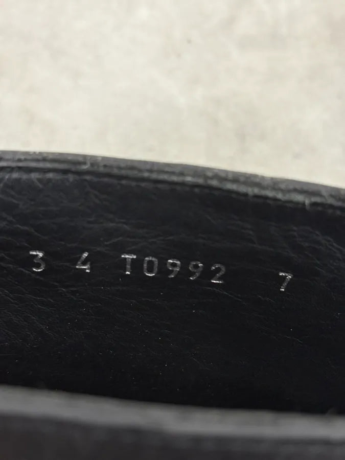 2000s Prada Black Leather Derby Shoes SkfHgRt 10