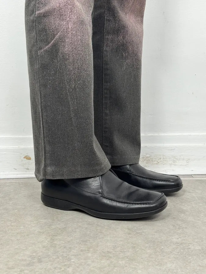 2000s Prada Black Leather Derby Shoes SkfHgRt 2