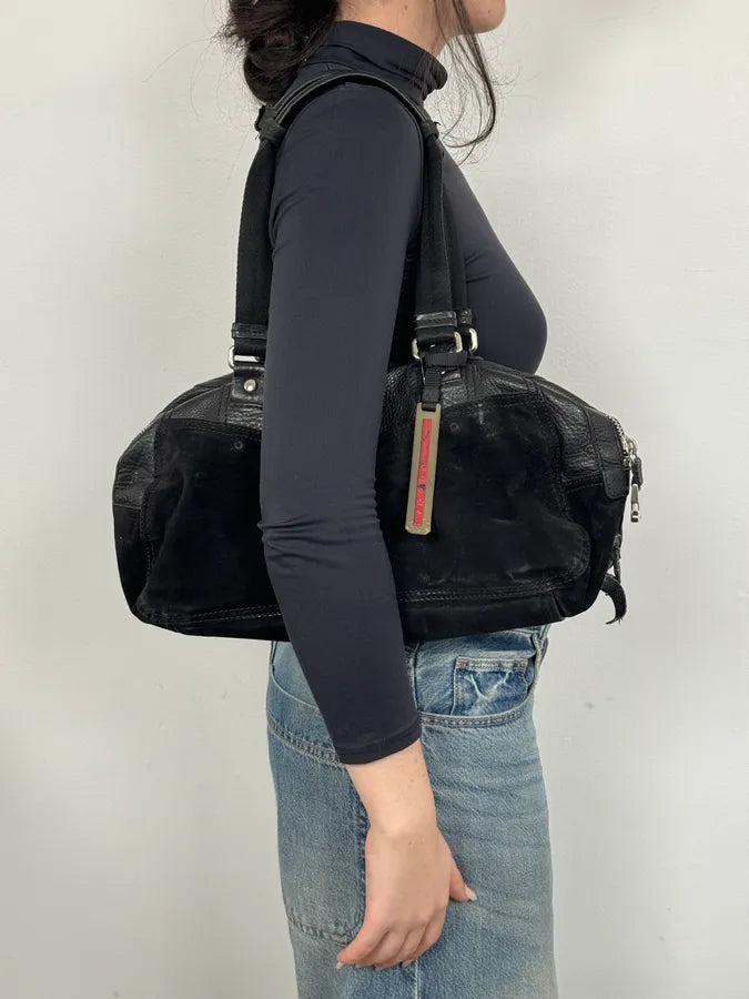 2000s Prada Black Leather Handle Bag wmLFhLQ 2