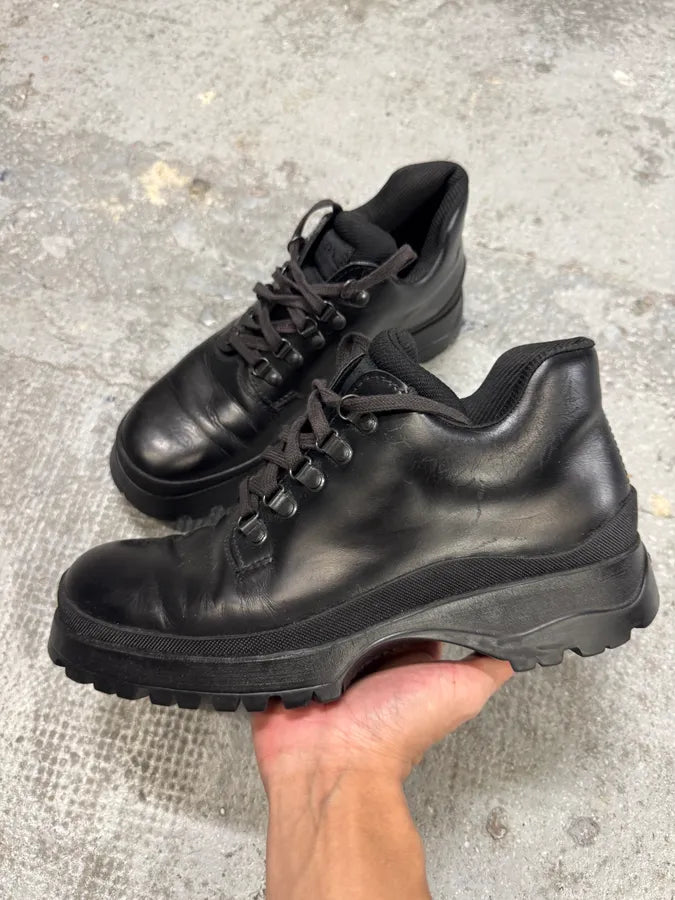 2000s Prada Black Leather Hiking Chunky Loafers (42eu/us8.5) DbGDMLU 1