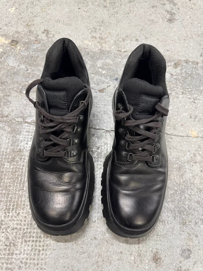2000s Prada Black Leather Hiking Chunky Loafers (42eu/us8.5) DbGDMLU 3