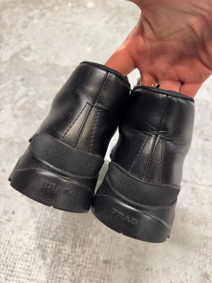 2000s Prada Black Leather Hiking Chunky Loafers (42eu/us8.5) DbGDMLU 9