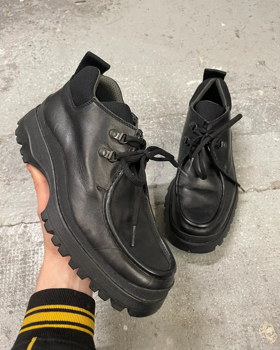 2000s Prada Black Leather Hiking Loafers (40.5eu/us7.5) rVFGxLJ 0