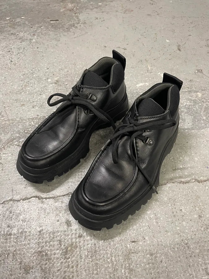 2000s Prada Black Leather Hiking Loafers (40.5eu/us7.5) rVFGxLJ 2