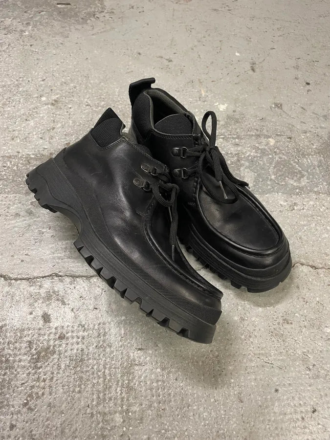 2000s Prada Black Leather Hiking Loafers (40.5eu/us7.5) rVFGxLJ 4