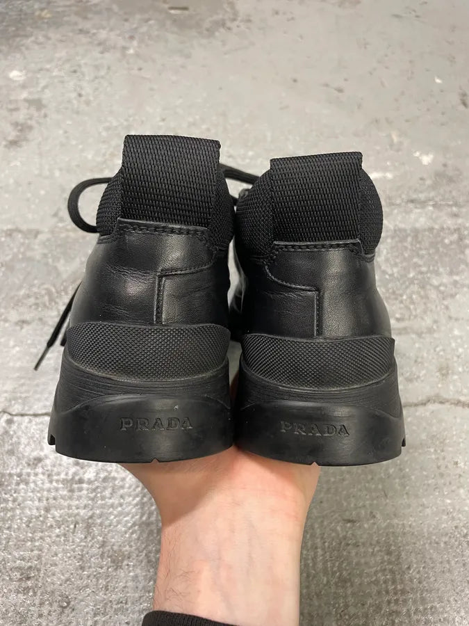 2000s Prada Black Leather Hiking Loafers (40.5eu/us7.5) rVFGxLJ 6