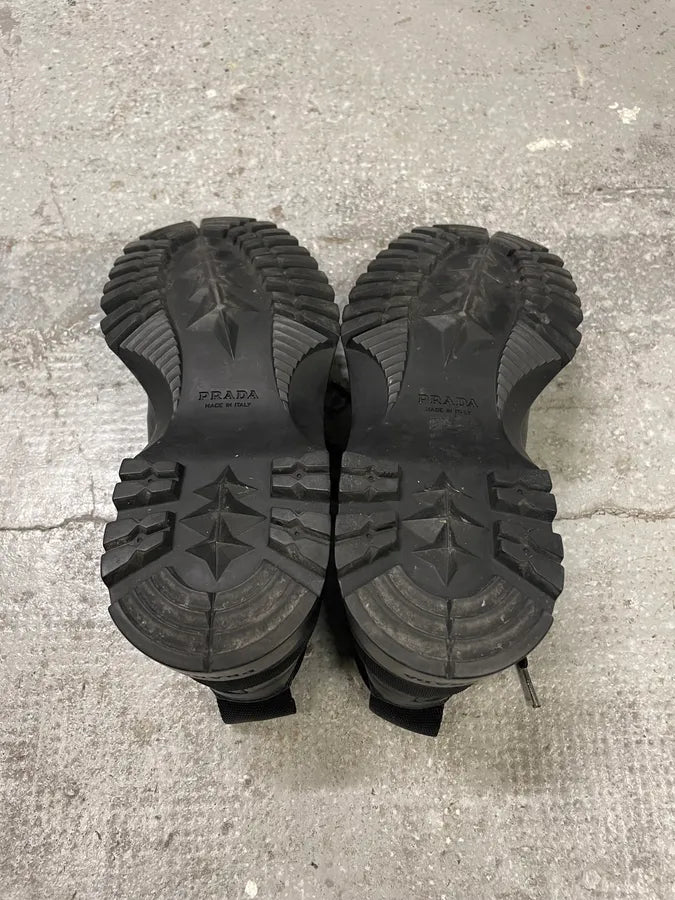 2000s Prada Black Leather Hiking Loafers (40.5eu/us7.5) rVFGxLJ 7