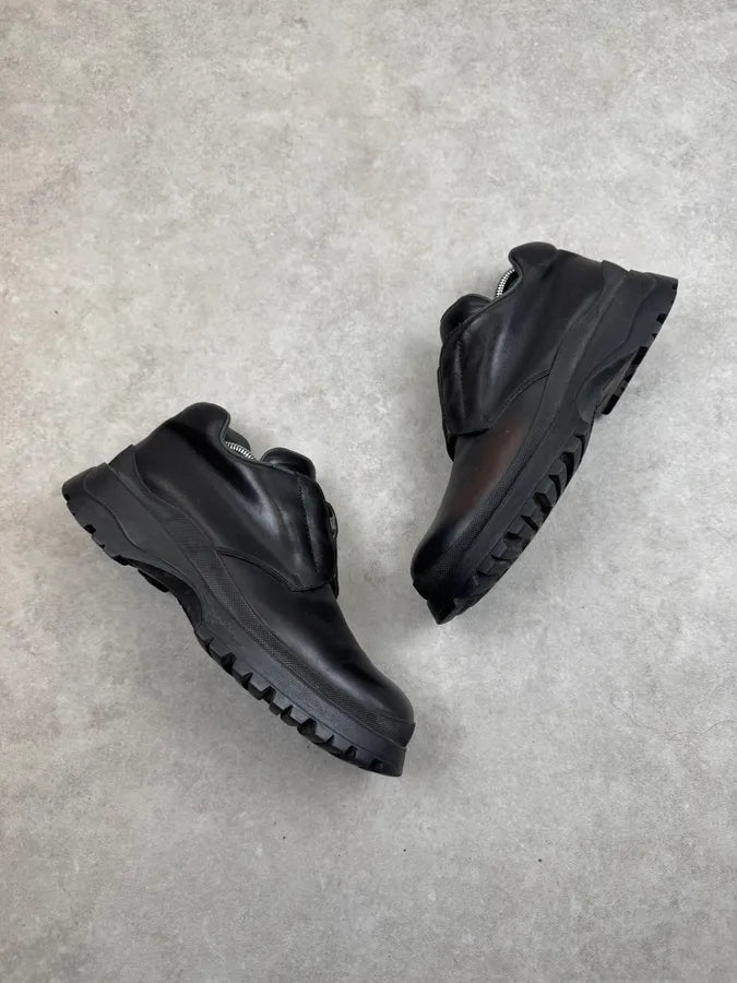 AW1999 Prada Black Leather Lace-up Vibram Boots XMIPqnh 4