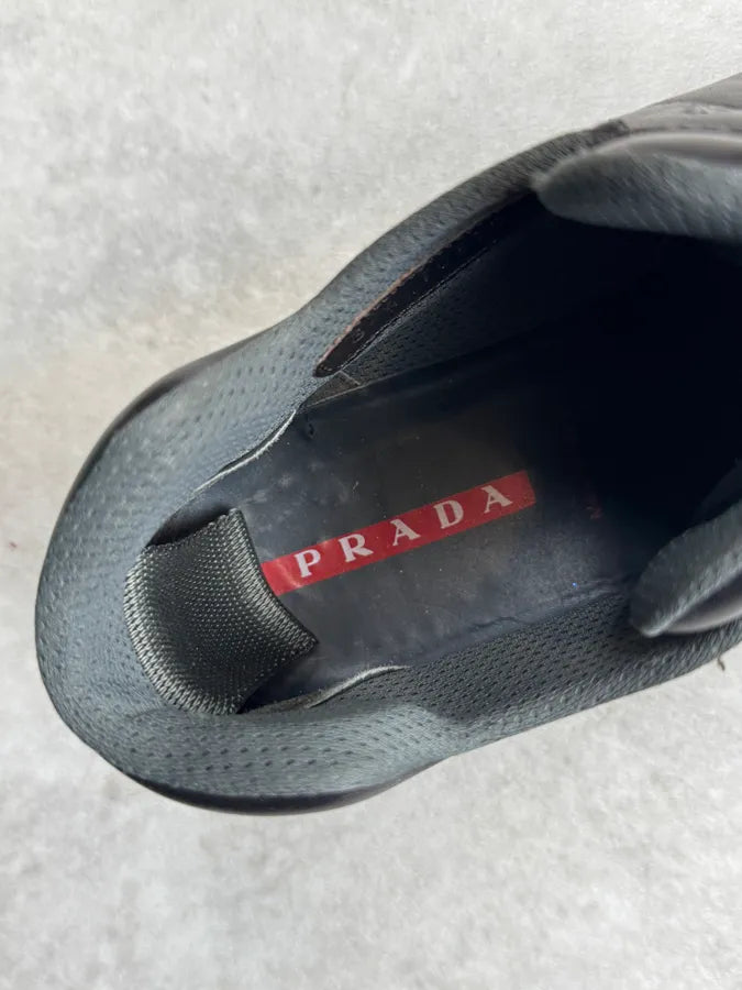 AW1999 Prada Black Leather Lace-up Vibram Boots XMIPqnh 8