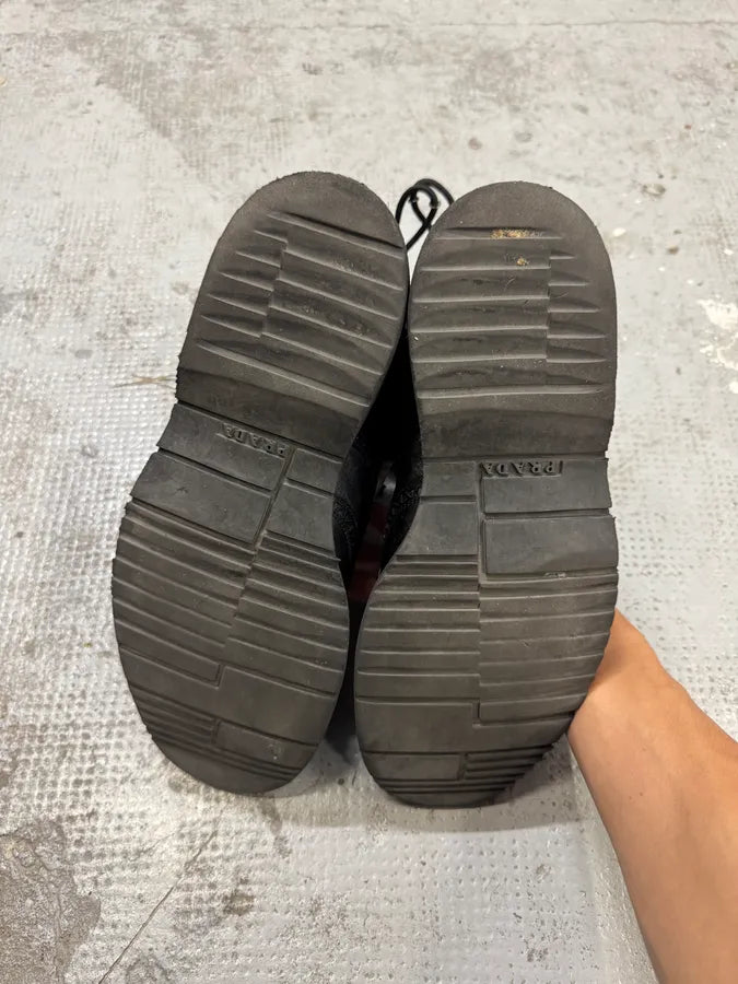 2000s Prada Black Leather Laces Boots tojwqEx 6