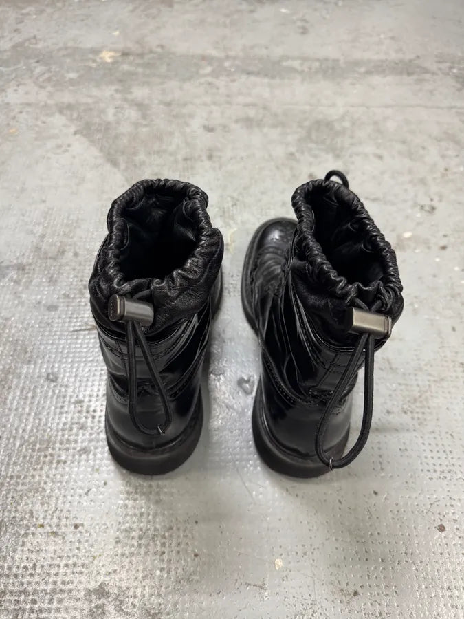 2000s Prada Black Leather Laces Boots tojwqEx 7