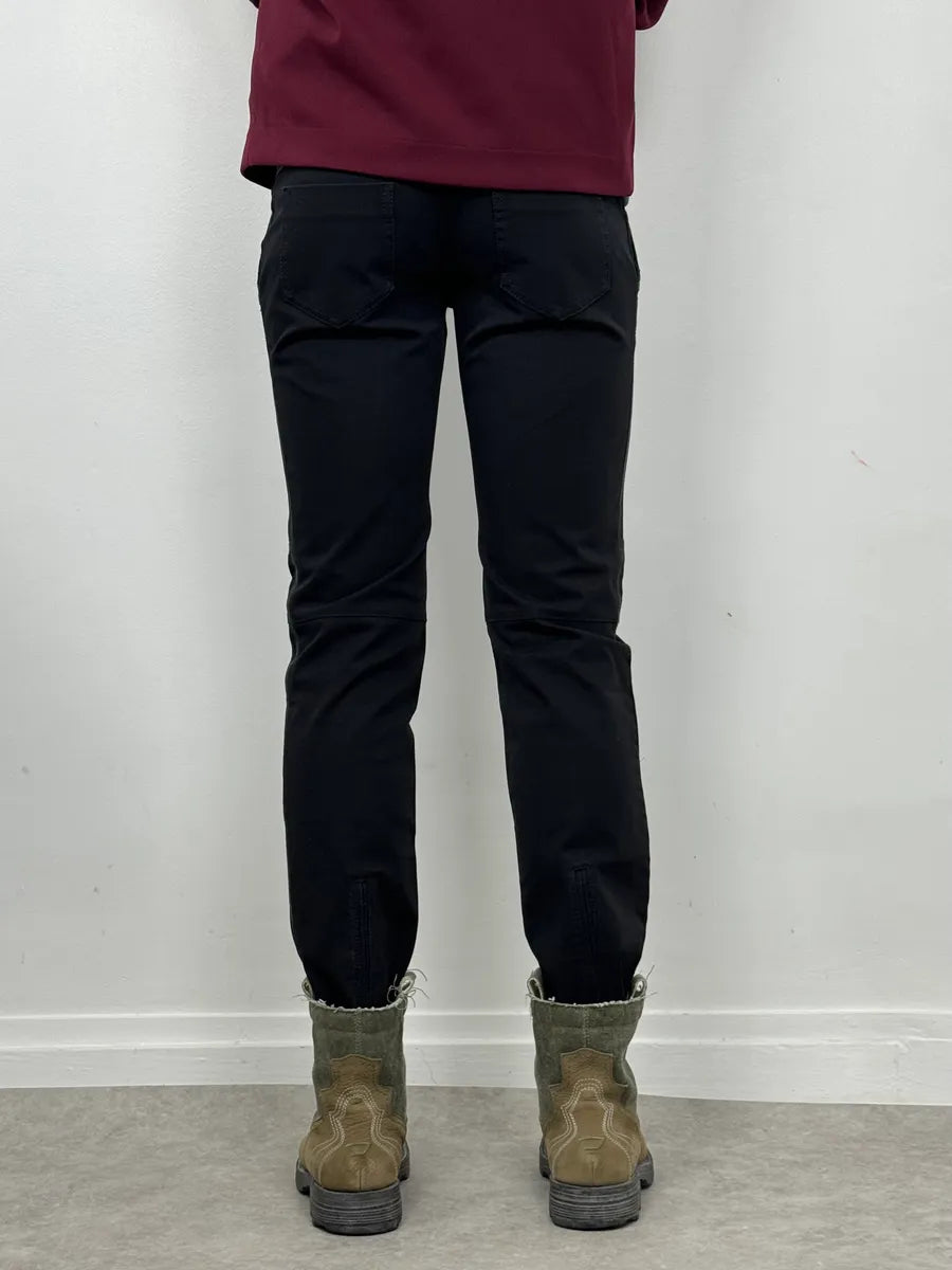 2000s Prada Black Leather Lines Pants rhBNOsO 2