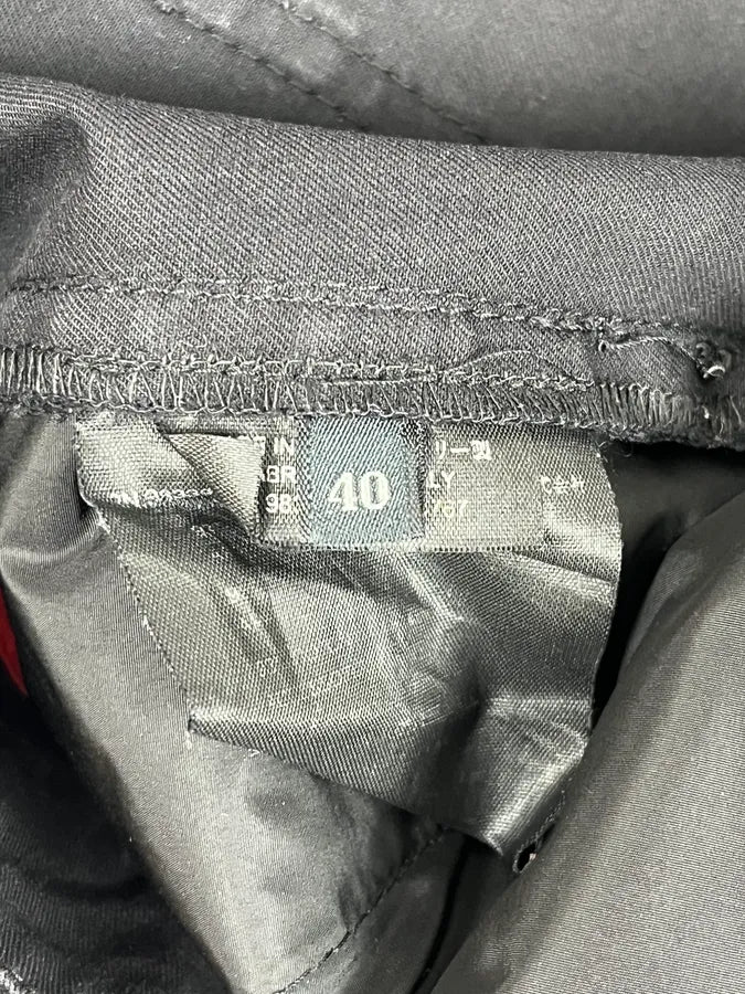 2000s Prada Black Leather Lines Pants rhBNOsO 11