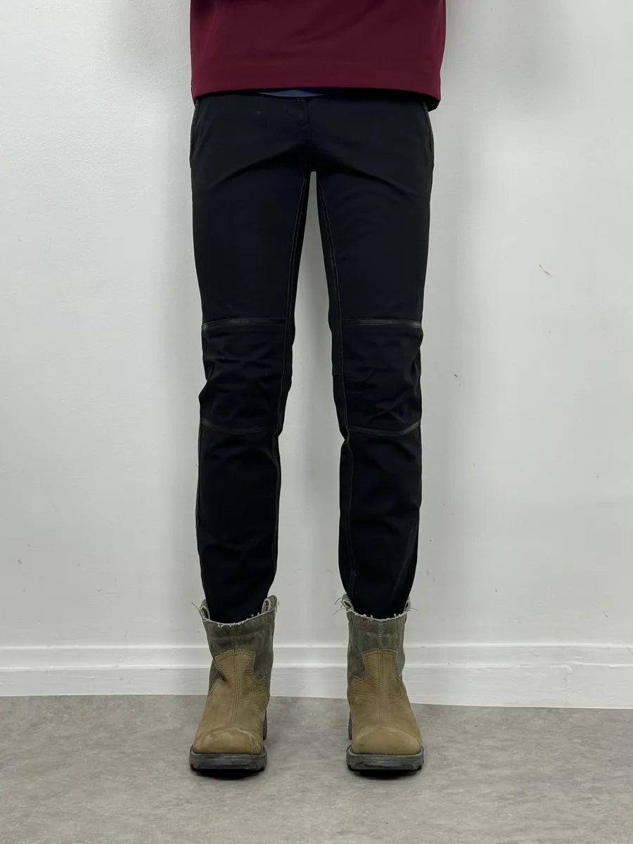 2000s Prada Black Leather Lines Pants rhBNOsO 3