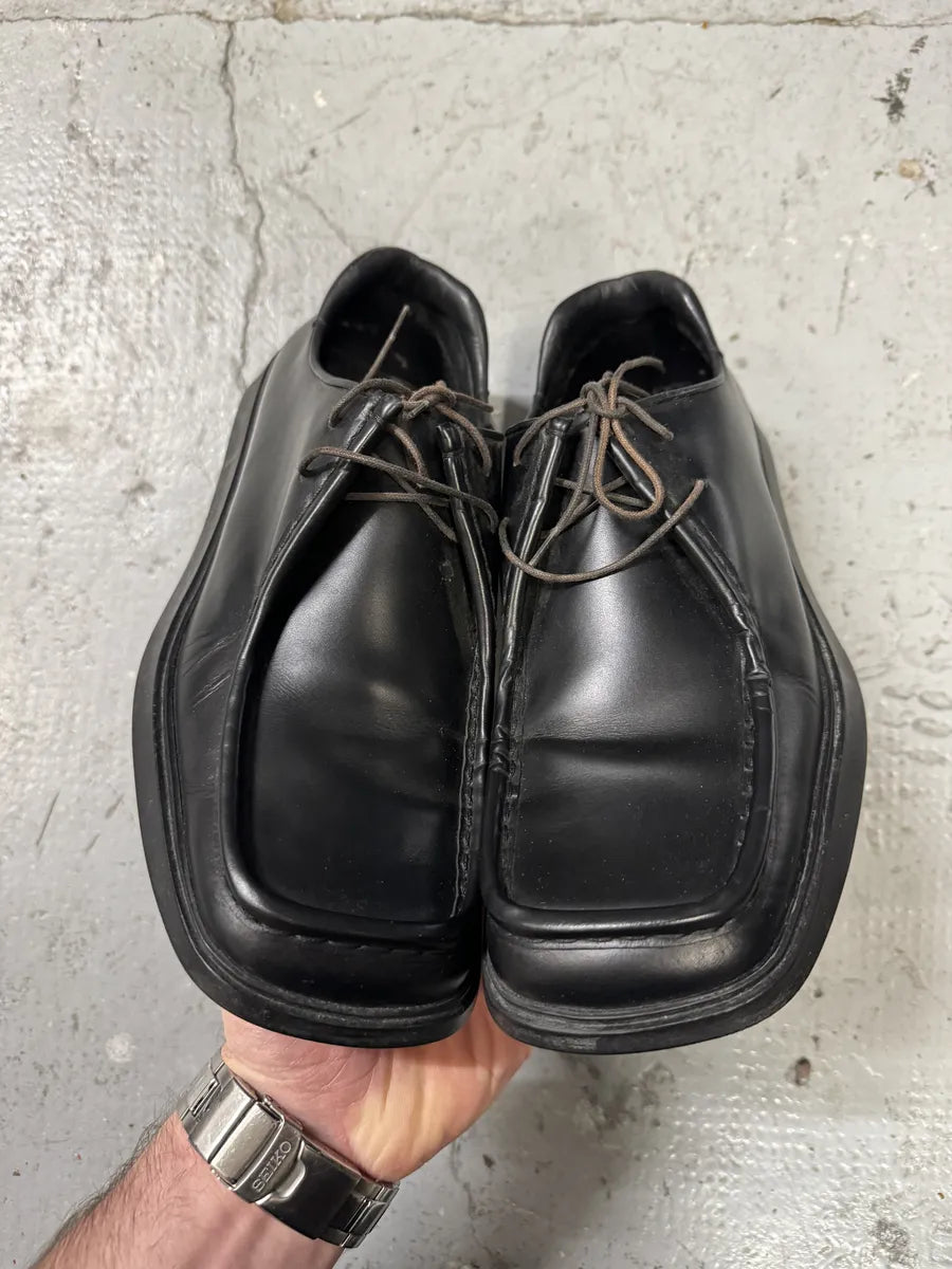 2000s Prada Black Leather Loafers (41eu/us8) HZcVSfv 3