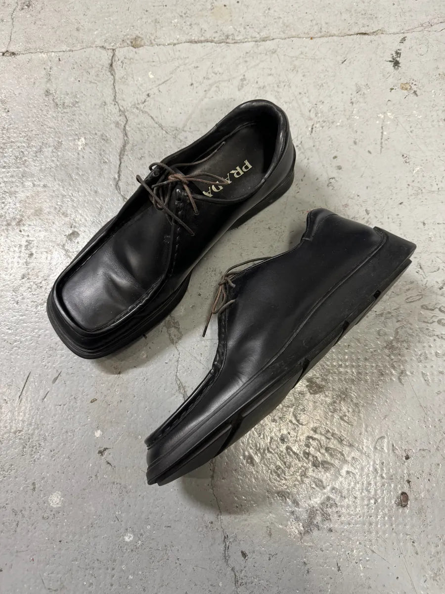 2000s Prada Black Leather Loafers (41eu/us8) HZcVSfv 6