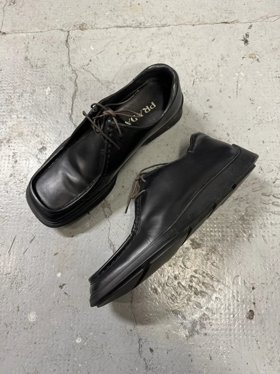 2000s Prada Black Leather Loafers (41eu/us8) HZcVSfv 7