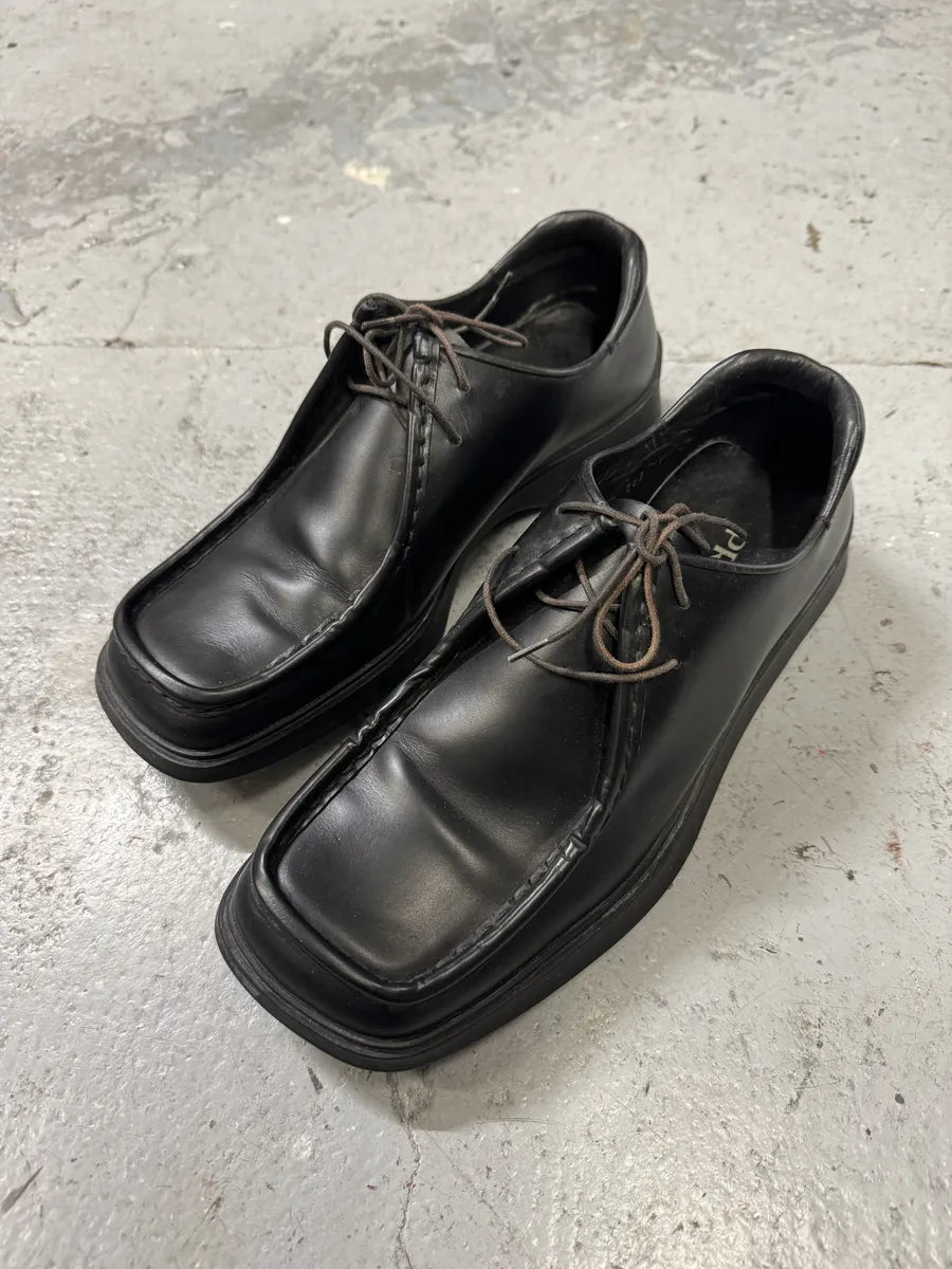 2000s Prada Black Leather Loafers (41eu/us8) HZcVSfv 8