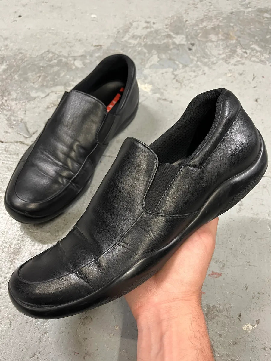 2000s Prada Black Leather Loafers (42.5eu/us9) rjOTRXW 0