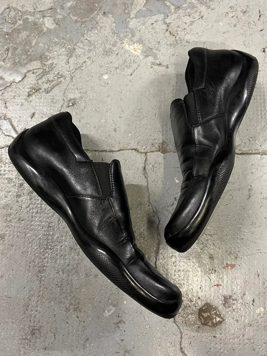 2000s Prada Black Leather Loafers (42.5eu/us9) rjOTRXW 3