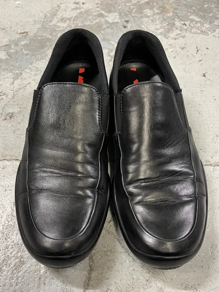 2000s Prada Black Leather Loafers (42.5eu/us9) rjOTRXW 4