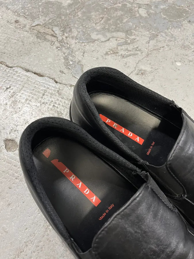 2000s Prada Black Leather Loafers (42.5eu/us9) rjOTRXW 7
