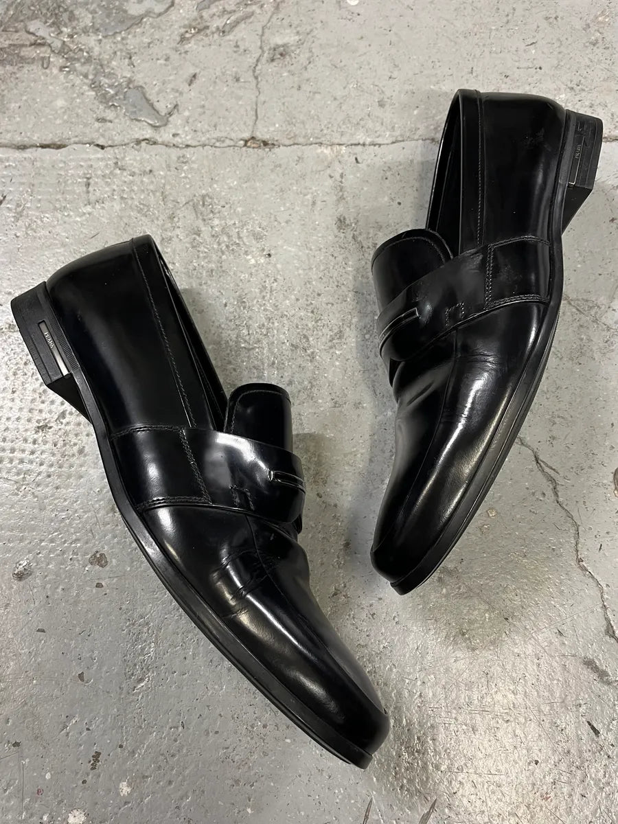 2000s Prada Black Leather Loafers (42eu/us8.5) wwqkElj 1