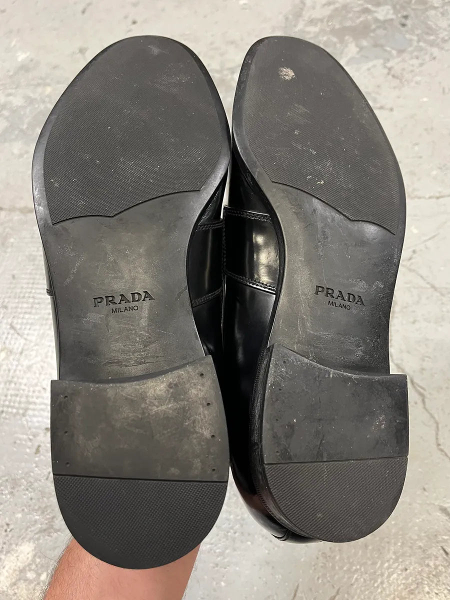 2000s Prada Black Leather Loafers (42eu/us8.5) wwqkElj 7