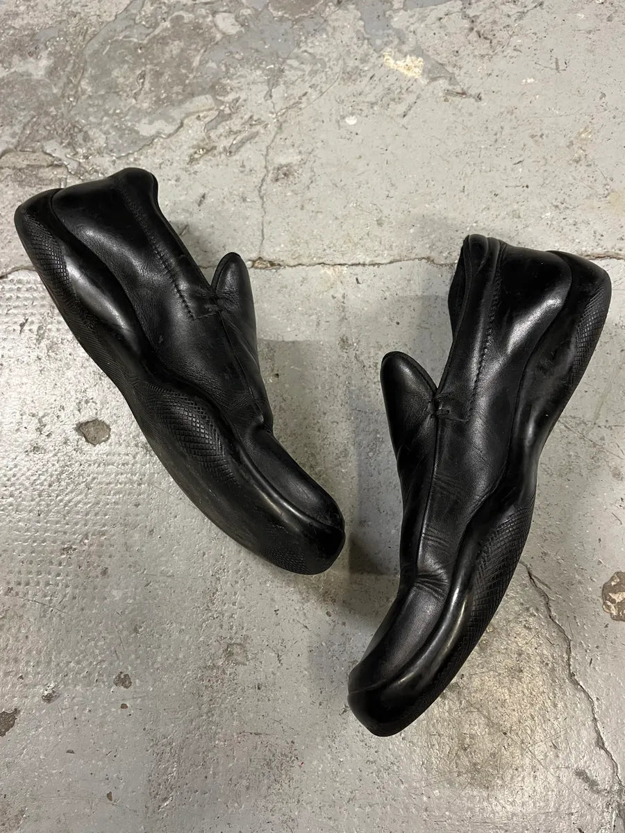 2000s Prada Black Leather Loafers (44eu/us10) nobFGoe 2