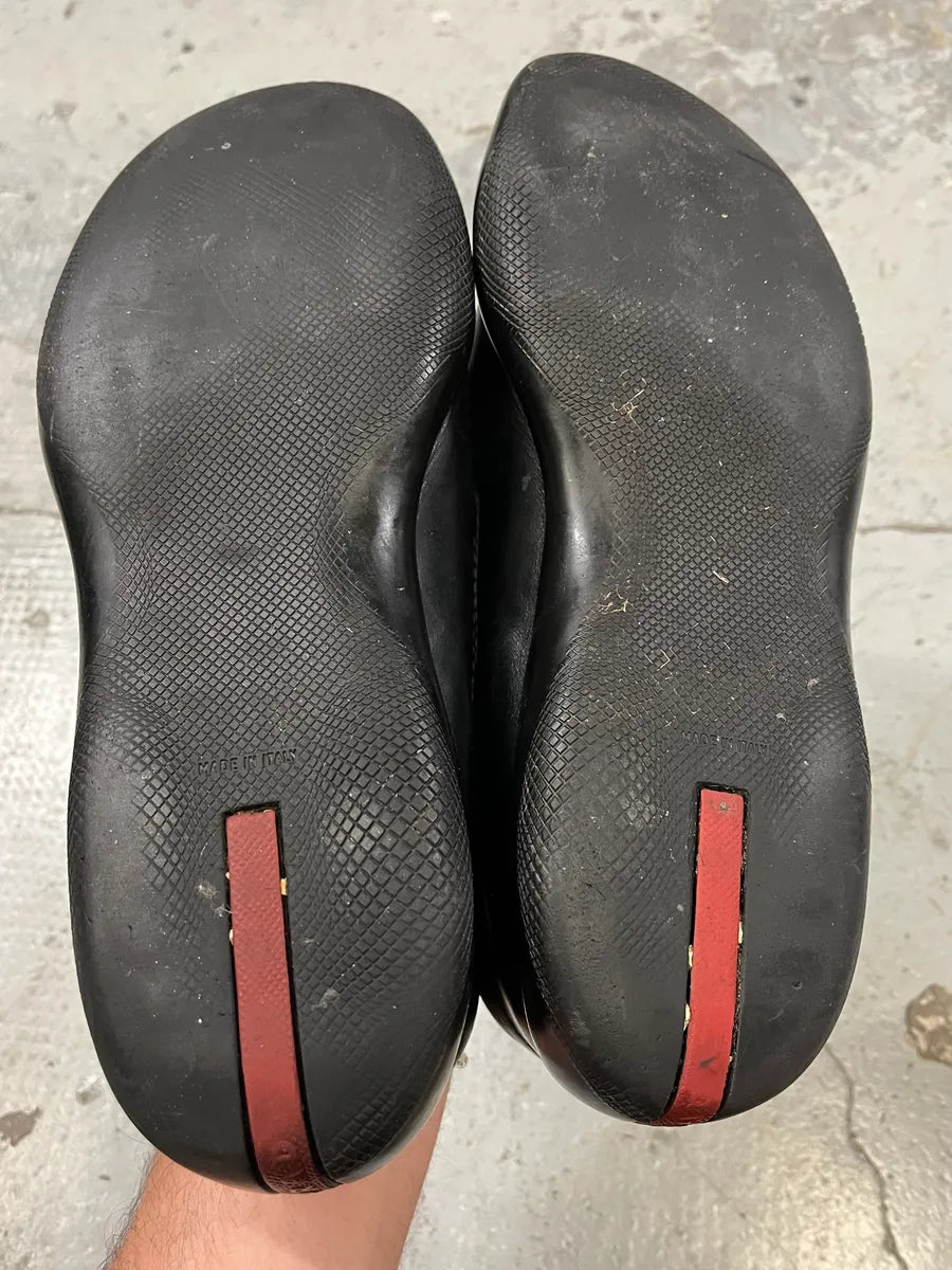 2000s Prada Black Leather Loafers (44eu/us10) nobFGoe 6