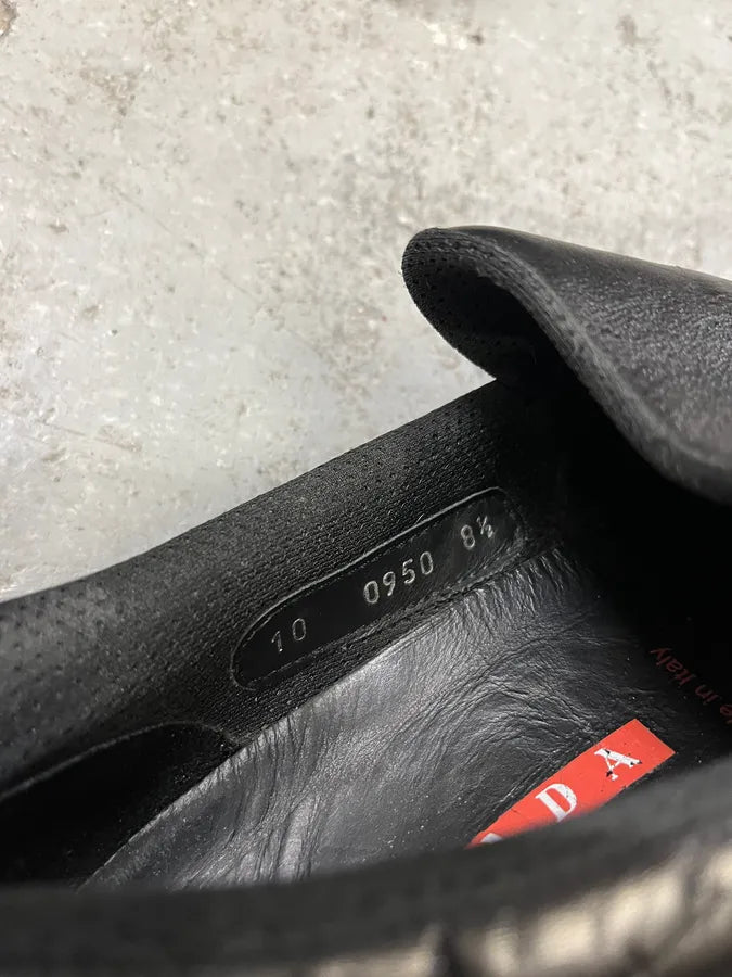 2000s Prada Black Leather Loafers (44eu/us10) nobFGoe 7