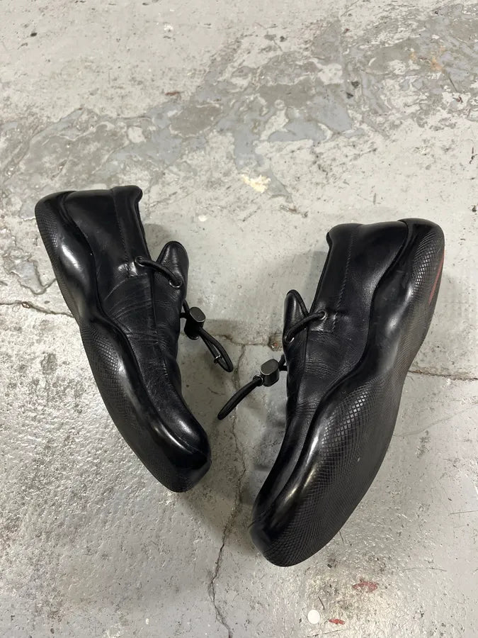 2000s Prada Black Leather Loafers NASCgKB 1