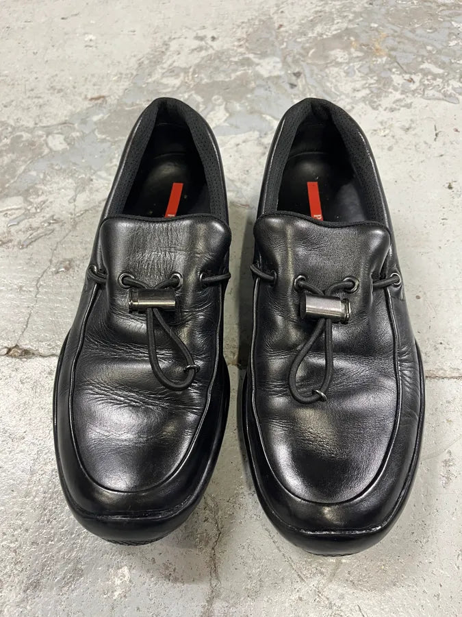 2000s Prada Black Leather Loafers NASCgKB 3