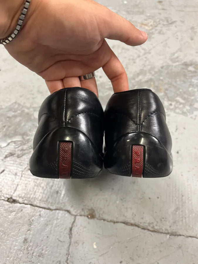 2000s Prada Black Leather Loafers NASCgKB 4