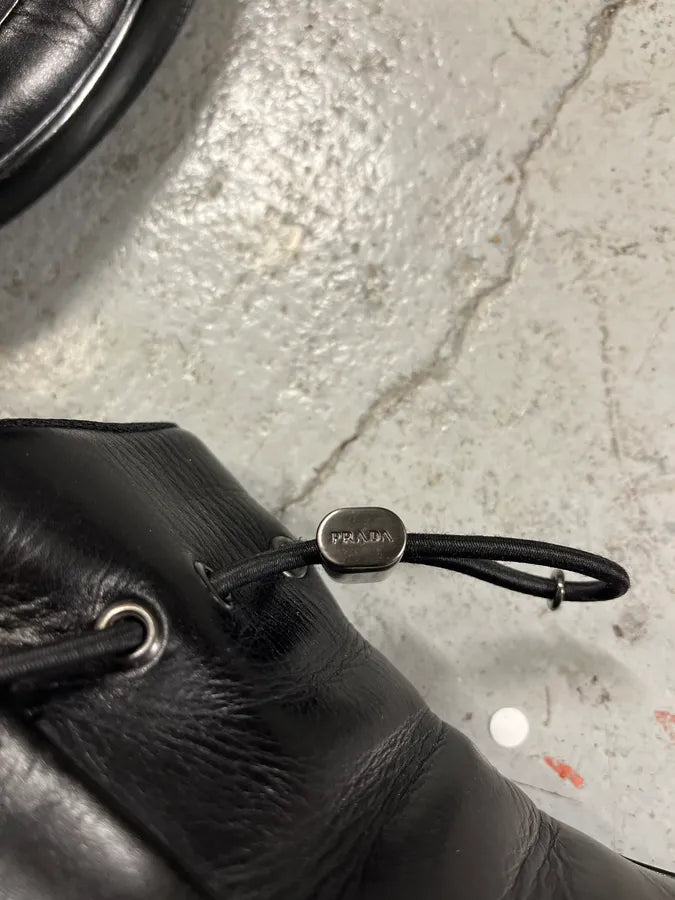 2000s Prada Black Leather Loafers NASCgKB 5