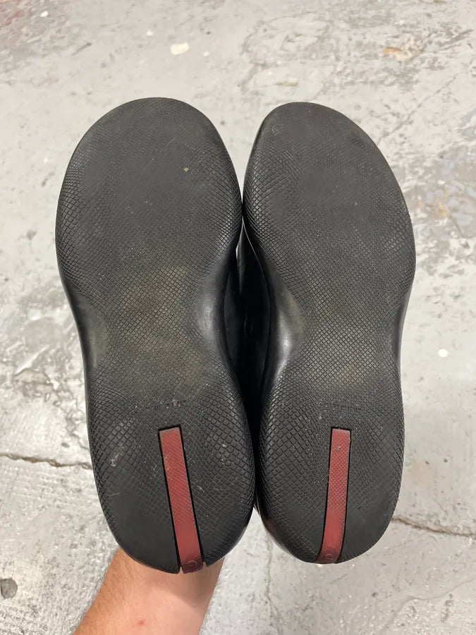 2000s Prada Black Leather Loafers NASCgKB 6