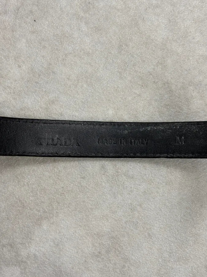 2000s Prada Black Leather Medal Bracelet iiHuxkR 6