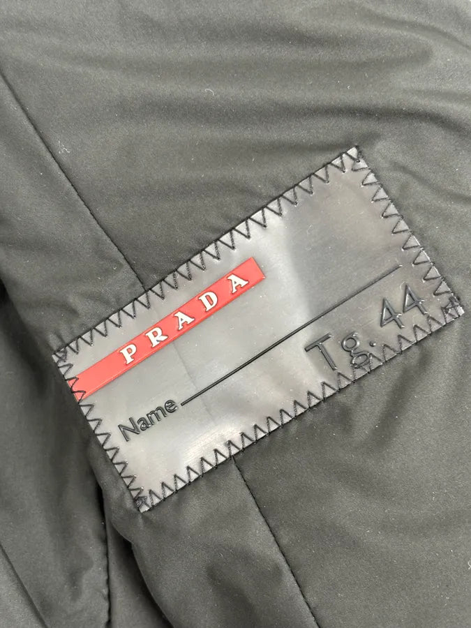 2000s Prada Black Biker Ribbed Sleeves Leather Jacket sOUBugJ 10