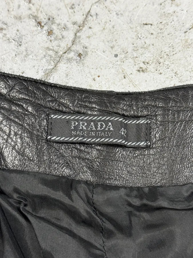 2000s Prada Black Leather Pants jBDdEcL 7