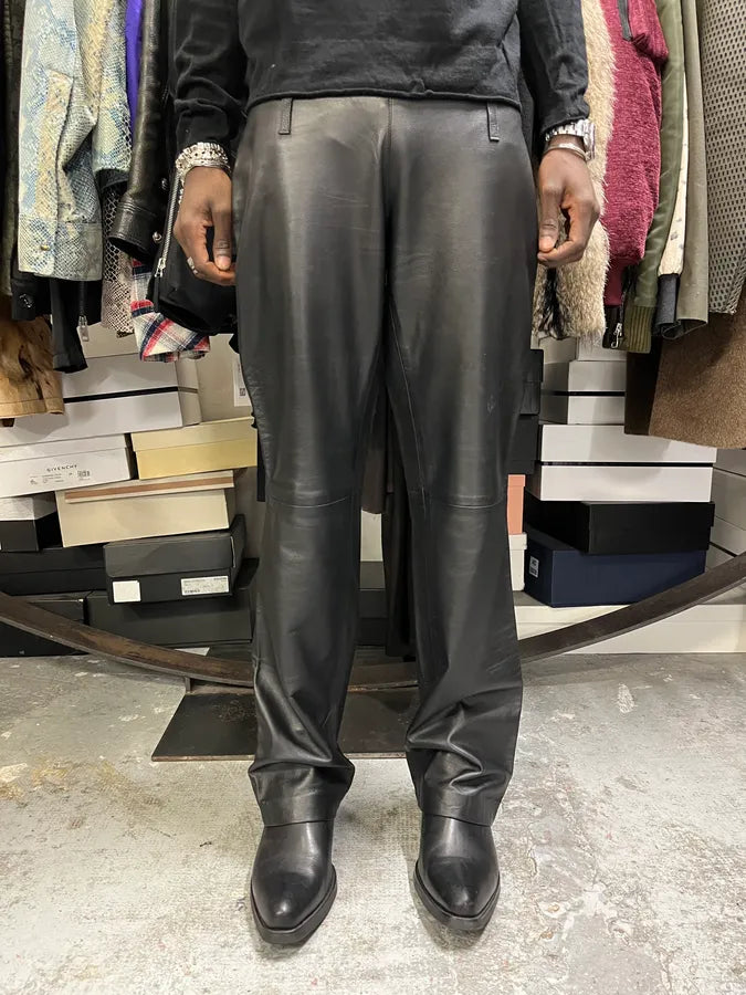 2000s Prada Black Leather Pants jBDdEcL 0
