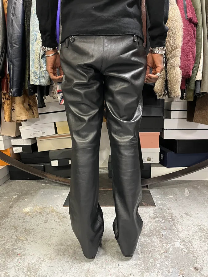 2000s Prada Black Leather Pants jBDdEcL 5