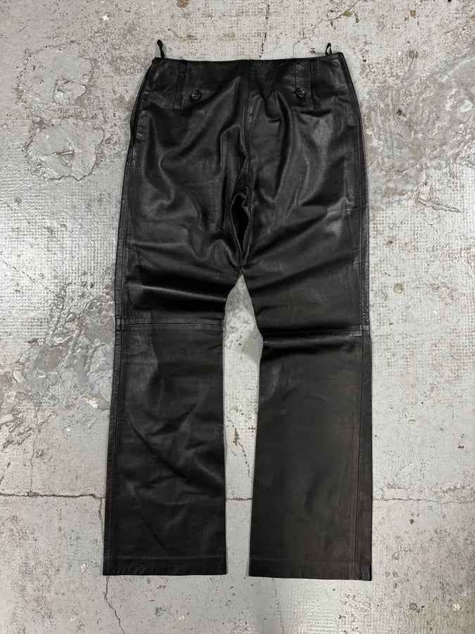 2000s Prada Black Leather Pants jBDdEcL 4